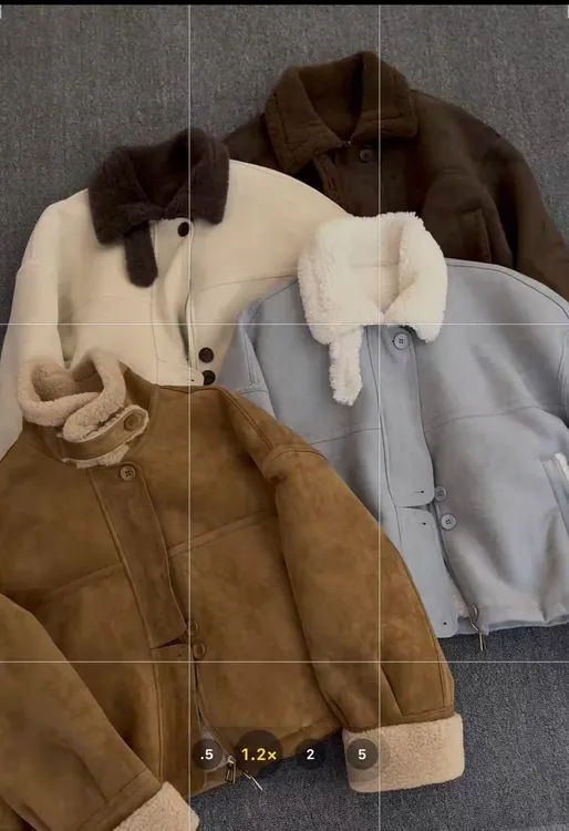 2025年冬季新款复古小个子皮毛一体美拉德韩版羊羔毛外套女