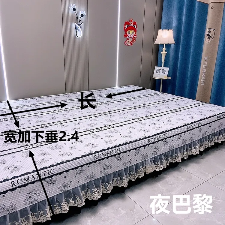 蕴菁【蕾丝花边压烫】榻榻米床单透气炕盖三层吸汗大床炕盖