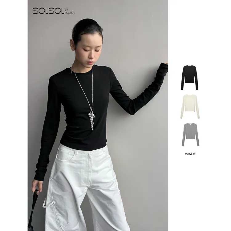 MAKE IF 25秋冬新品时尚洋气百搭基础打底长袖T-季风系列SOLSOL