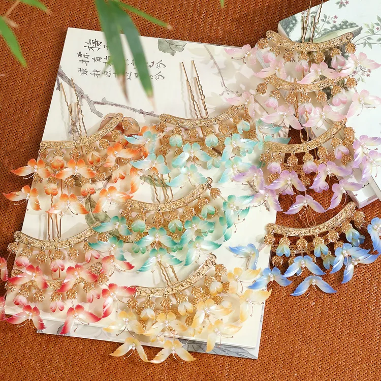 【红藤杖】|颤颤蝴蝶排钗|热缩蝴蝶汉服配饰国风发饰日常超仙