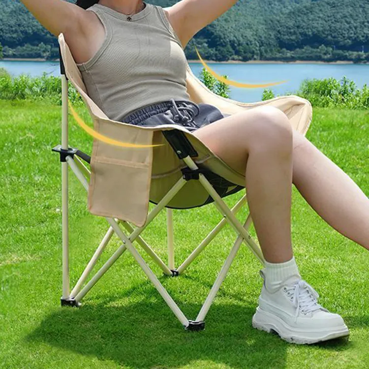 折叠椅旅行椅子便携户外休闲露营午休折叠折叠床野餐折叠床月亮椅