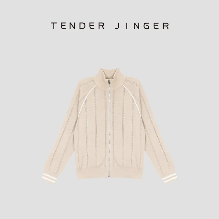 Tender Jinger【糖炒栗子】立领拉链羊毛针织外套T53BBS30728