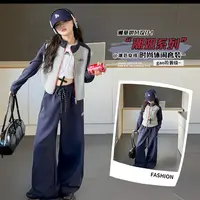【现货送包包】儿童套装秋季纯色女童套装外套加厚洋气运动裤JX1310