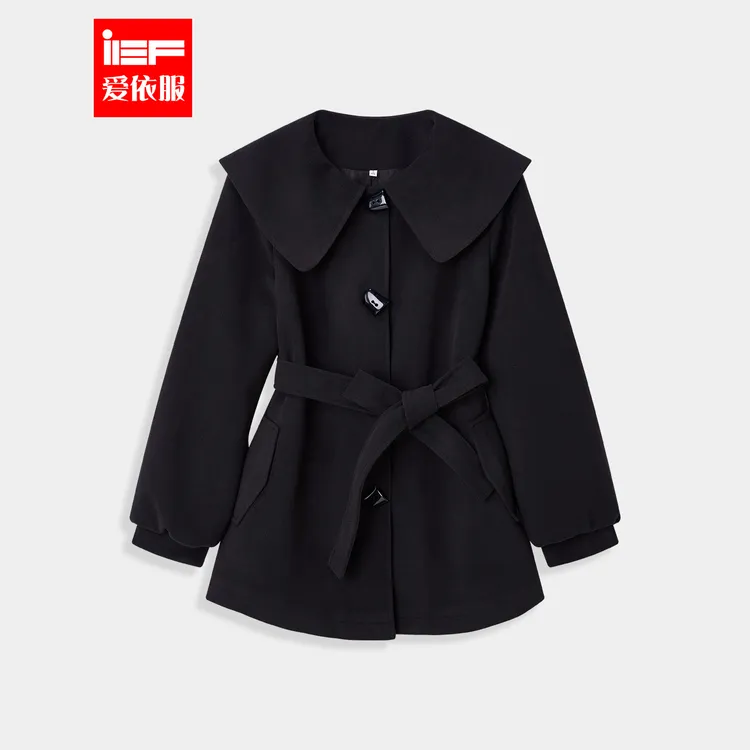 IEF/爱依服2025新款秋季呢绒中外套气质显瘦收腰设计感