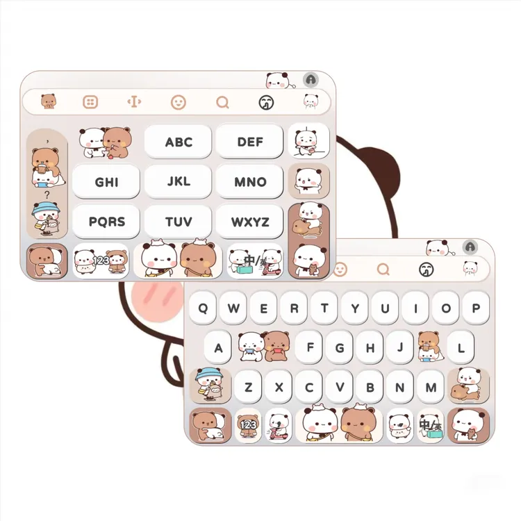 【一二布布*萌】ios苹果安卓百度输入法可爱打字键盘皮肤美化白肚皮