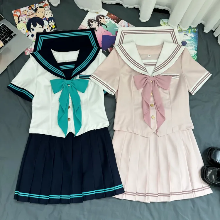 知半城/梨音学姐原创jk制服双子收腰款日系学院风班服夏季套装女