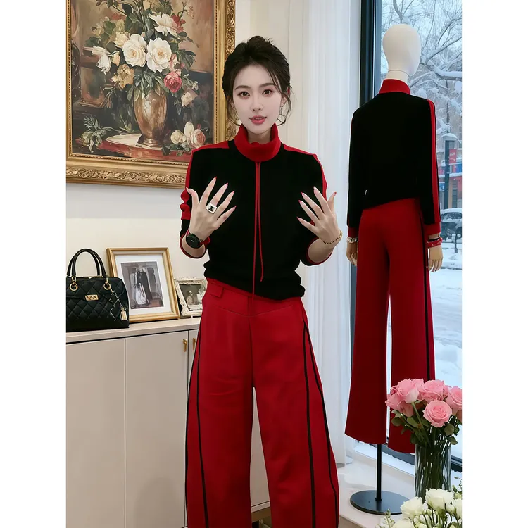 2025新款休闲时尚套装女秋冬时尚洋气减龄显瘦两件套日常通勤套装