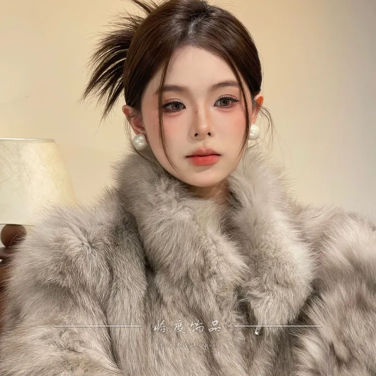 【恰度】简约温柔半圆弧奶油白珠珠耳钉