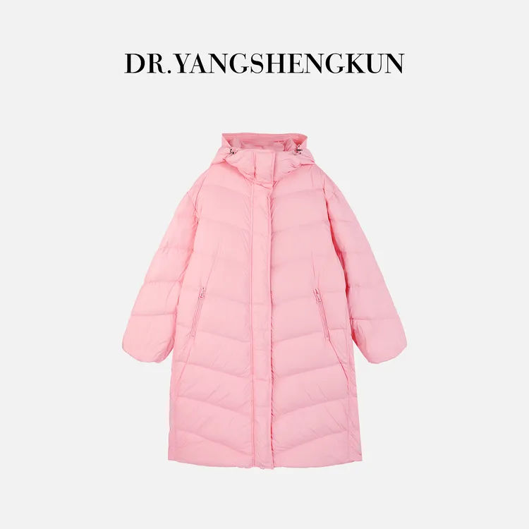 杨圣坤2025冬季新品泡芙云朵90白鹅绒长款连帽羽绒服女EY25101702