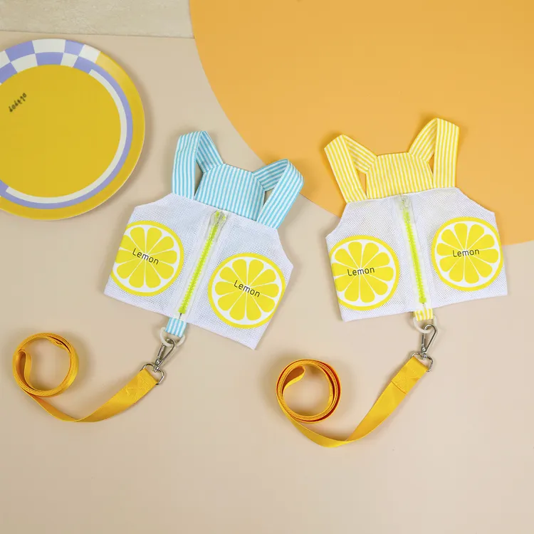 宠物衣服狗狗胸背帶牵引绳背心泰迪猫咪衣服宠物服装25拉链口袋胸