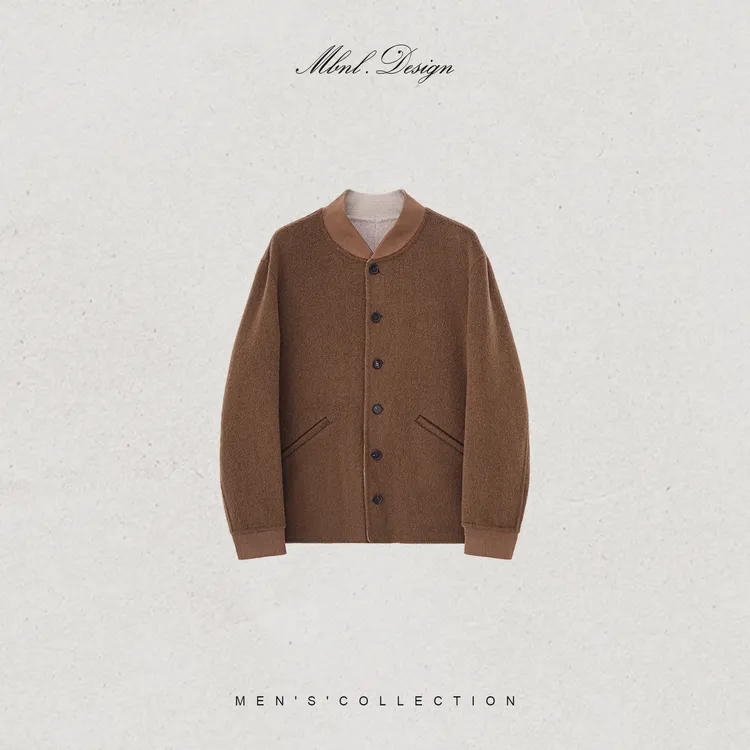 MBNL-F「Overcoat」秦磊男装桑蚕丝绵羊毛双面毛呢外套LL-WWT0131