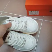 W735301圆头真皮厚底运动系带透气单网女休闲小白鞋