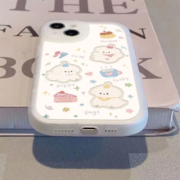镂空小狗派对适用iphone16/15手机壳苹果iPhone14卡通13/12/11软
