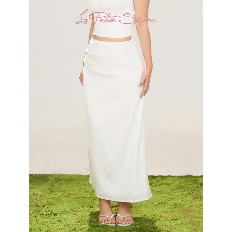 LPS｜【Paradise】郭卷毛同款白色包臀修身显瘦中长裙B34813JM52