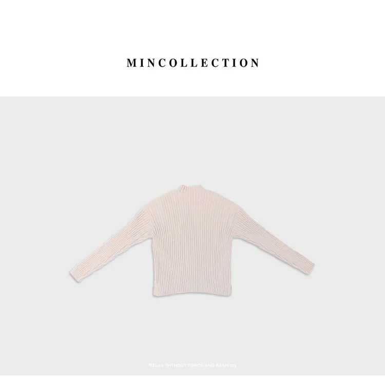 【年终折扣】粗罗纹半高领/秋冬粗罗纹开叉袖半高领毛衣40029