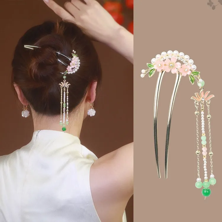原创设计古风流苏高级感发簪女新中式盘发步摇簪子现代旗袍发张发