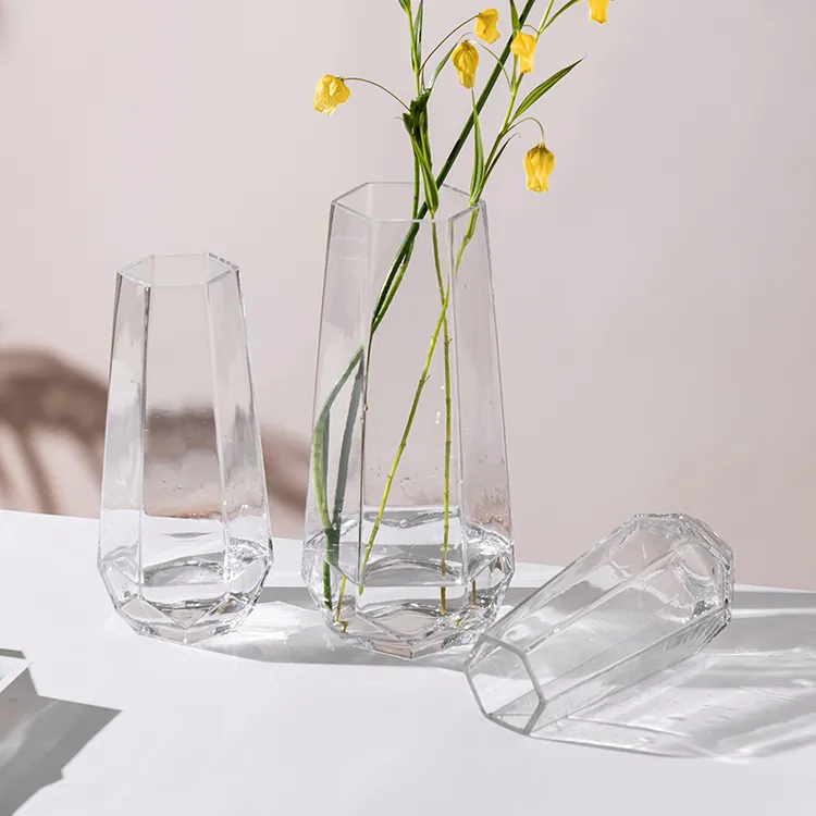 玻璃花瓶摆件客厅插花水养鲜花百合玫瑰富贵竹干花专用透明花器