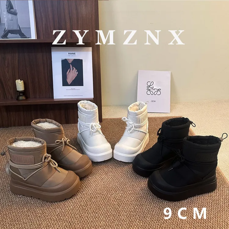 【平增高9cm】羽绒95白鸭绒雪地靴女款冬季2024新款加绒保暖W801