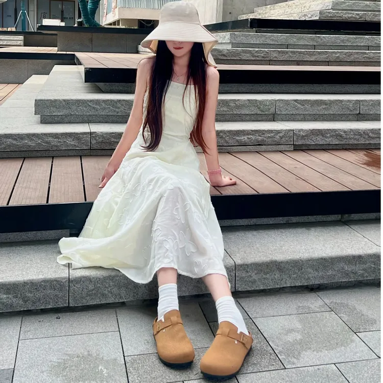 勃肯鞋女2025春秋新款外穿厚底爆款博肯包头半拖鞋一脚蹬懒人单鞋