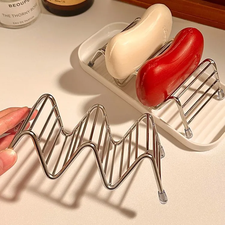 肥皂架不锈钢w型香皂置物架好物浴室洗手台面洗衣皂沥水托肥皂盒