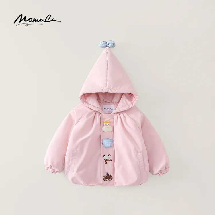 MOMOCO冬季新款女童洋气魔法帽玩偶甜美棉服外套77880113003