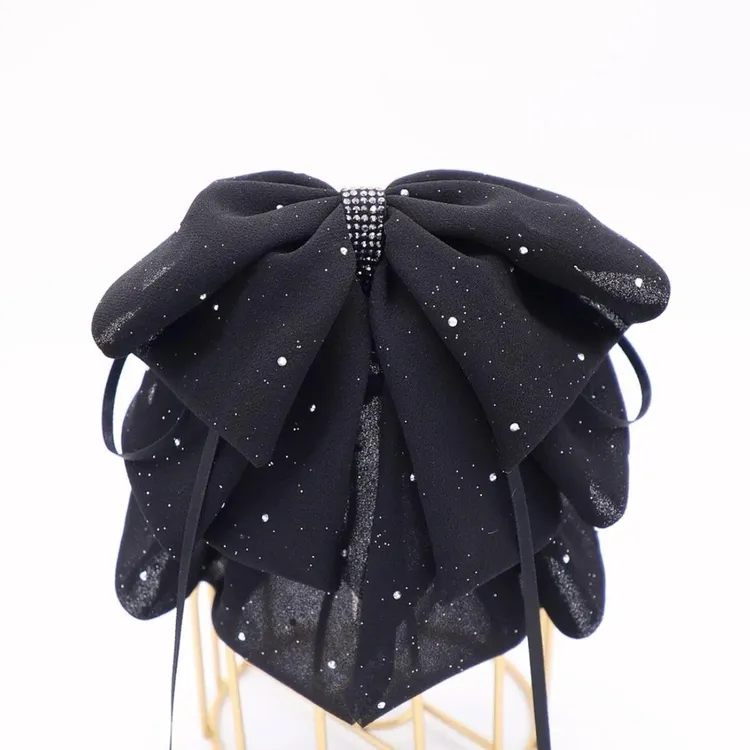 2025新款高级感满天星蝴蝶结飘带马尾夹气质时尚百搭显发量发夹女