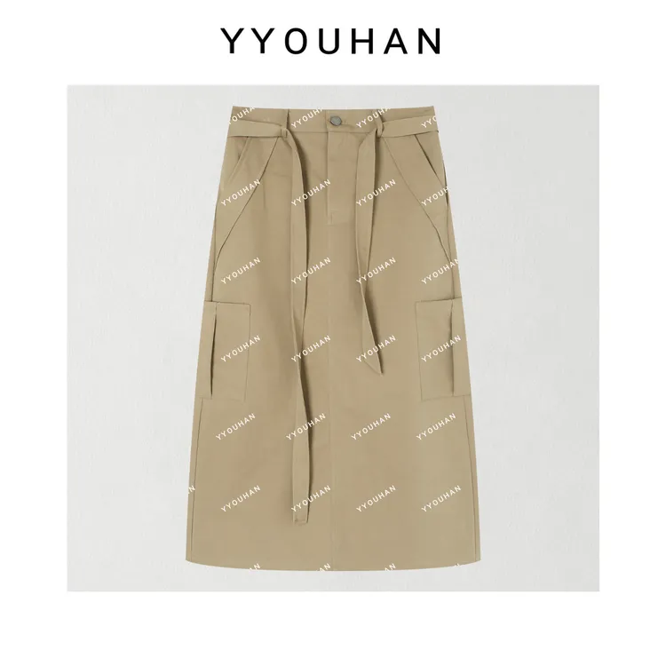 YYOUHAN 2025新款【旷野循迹】小众设计极简风工装半身裙 2508C4781