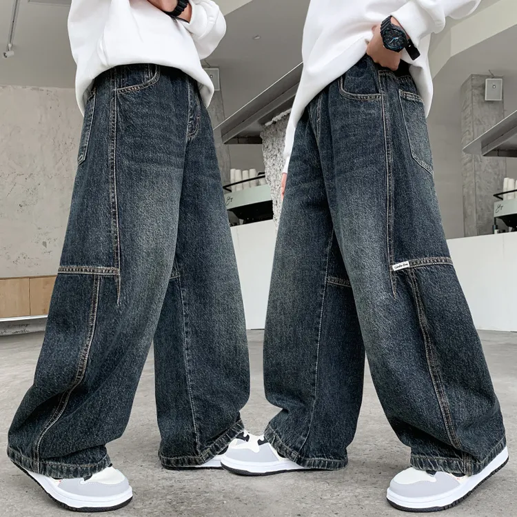 男童牛仔裤春秋2025新款儿童秋季直筒裤子中大童男孩秋装休闲长裤