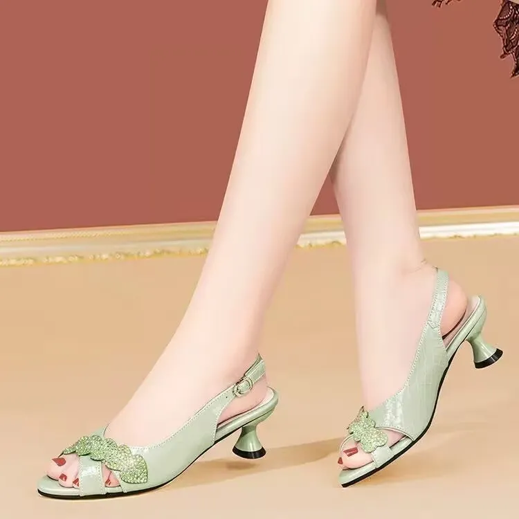 夏季爆款法式高跟鞋气质性感优雅