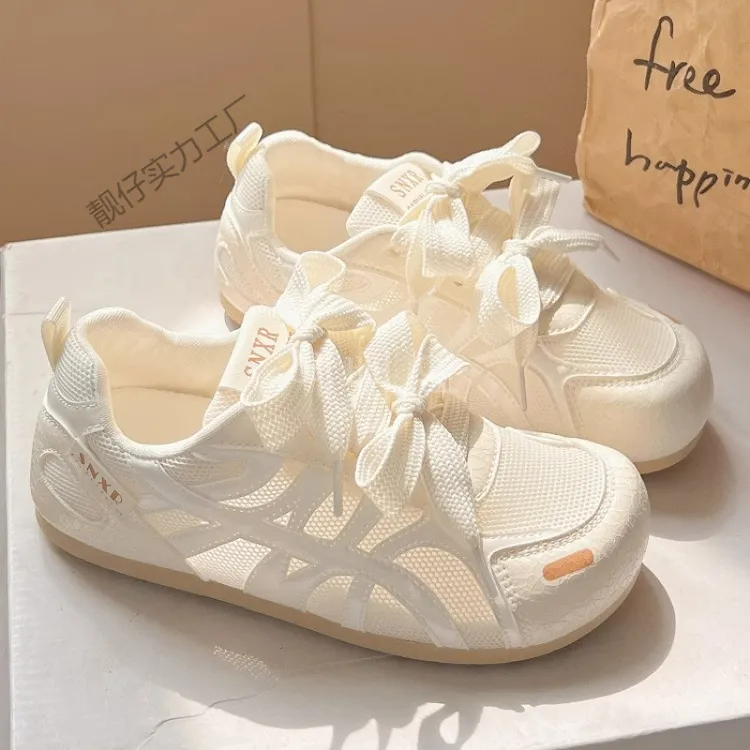 德夏季2025透气新款软底不累脚运动鞋女款网鞋休闲薄款小白鞋训鞋