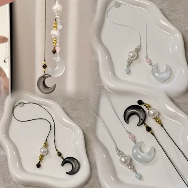 非金属仿珍珠吊坠 ｜星月书签绳