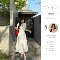 【纯白梦境】<中秋国庆大狂欢>V领系带设计感镂空上衣高腰半身裙