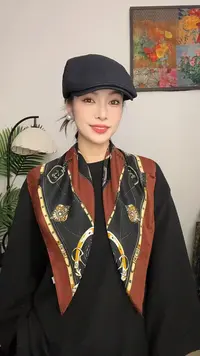 【格调】65*65左右围巾小丝毛披肩双面轻奢复古时尚风百搭 优雅风女