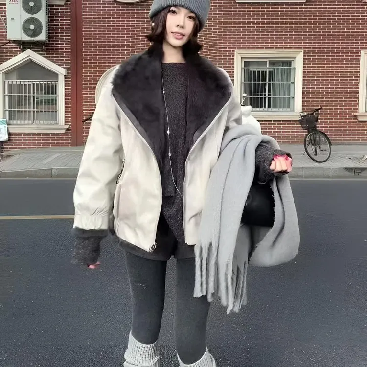 [然然专属]海宁皮草正反两面穿皮毛一体保暖冬季显瘦外套女T601