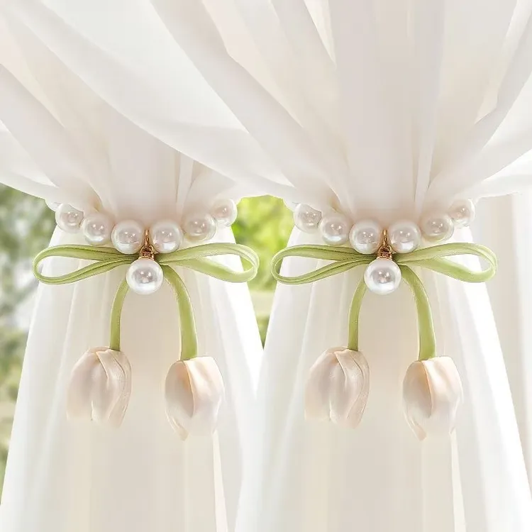 清新郁金香窗帘绑带轻奢简约家居纱帘扎束带超仙绑窗帘吊坠装饰