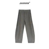 条纹艺术——羊毛条纹极简弯刀裤K2625