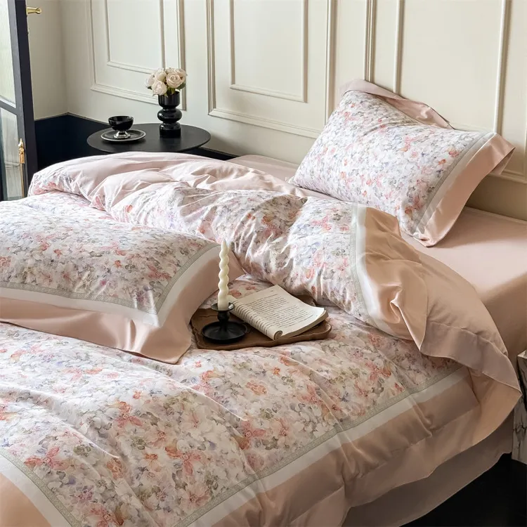 轻奢法式田园风抗菌全棉磨毛四件套加厚纯棉被套床单秋冬保暖床品