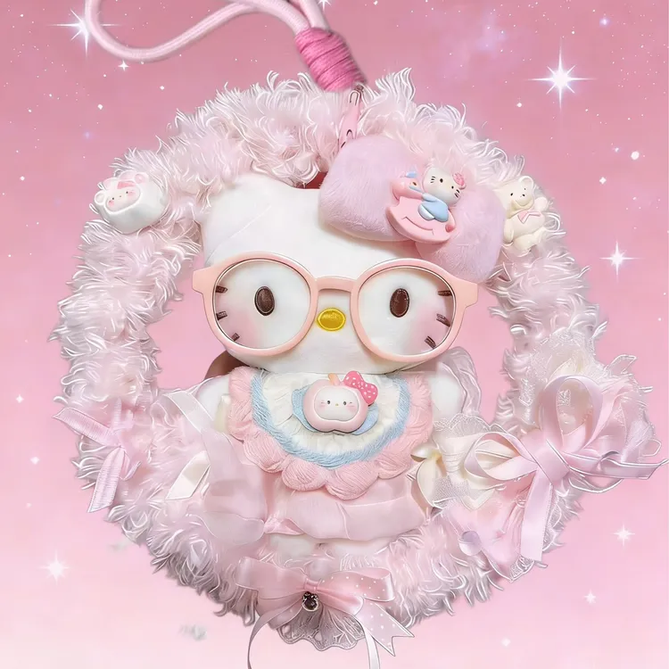 正版【甜心花环】kitty挂件情侣闺蜜款可爱包包挂件女友送礼必备