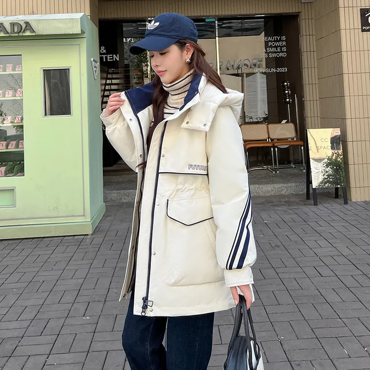 中长款连帽女冬宽松新款休闲保暖百搭厚外套YE4B615153W