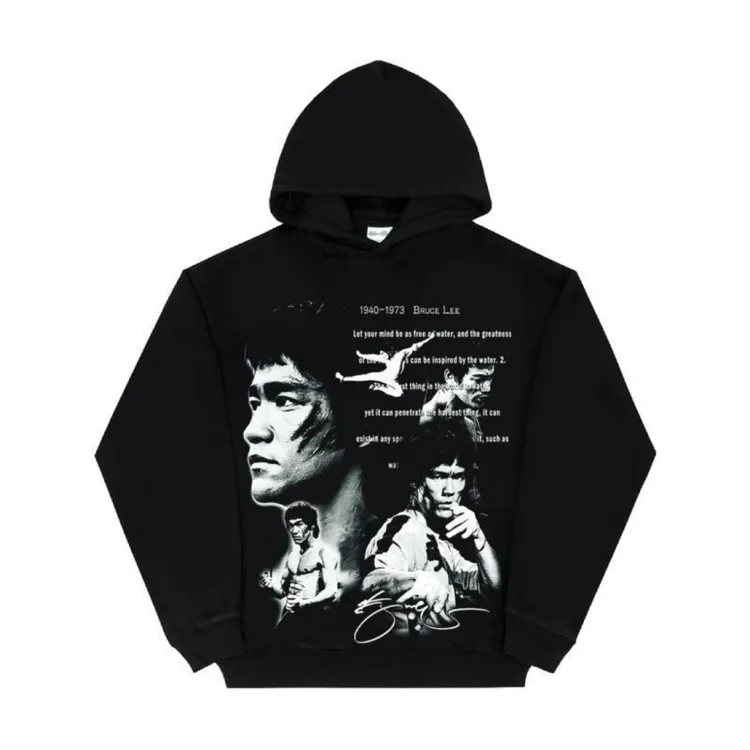 拳击可定制UFC李小龙双节棍同款周边上衣服连帽卫衣男女加绒外套