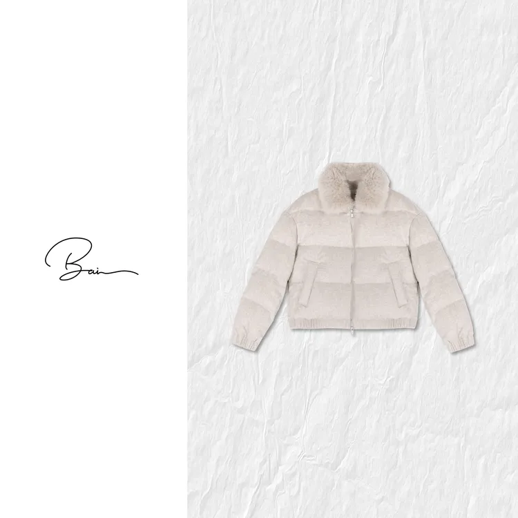 TXB “云绒”100绵羊毛轻奢可拆卸毛领95白鹅绒面包羽绒服XB-7846