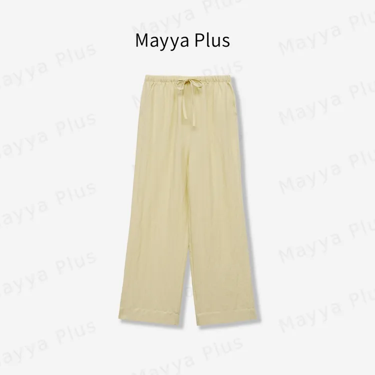 【凉皮裤】Mayya Plus麦芽定制休闲宽松显瘦欧若风透气长裤32526895