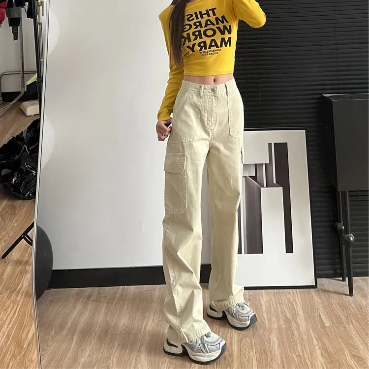 2025新款155秋冬小个子直筒工装裤女显瘦辣妹宽松拖地裤2333