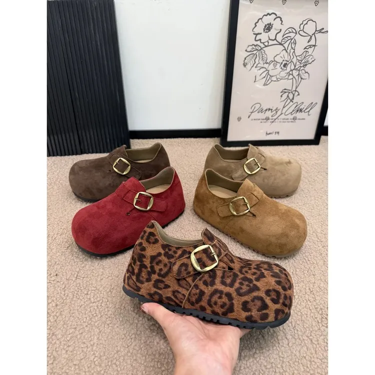 勃肯鞋女网红厚底内增高大头丑萌鞋2025年秋季新款复古懒人博肯鞋