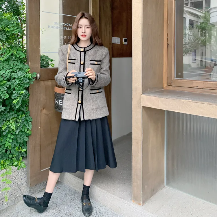 羊毛呢上衣女小香风短外套女士2025秋冬新款法式重工名媛气质上衣