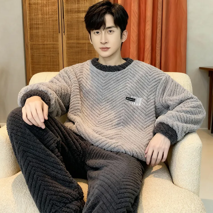 珊瑚绒睡衣男士秋冬款爆款2025新款加绒加厚冬季法兰绒家居服套装