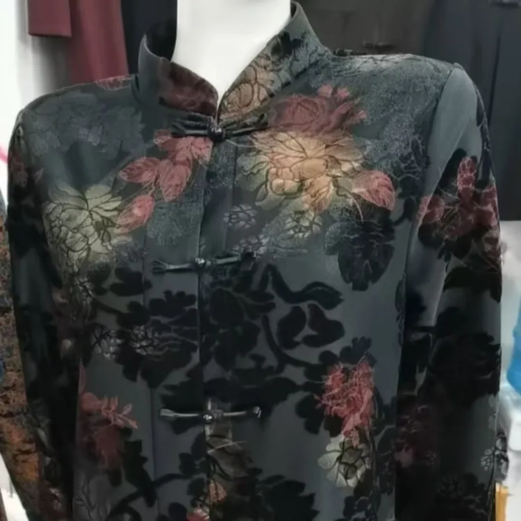 F1550秋冬季新款中式加绒妈妈装