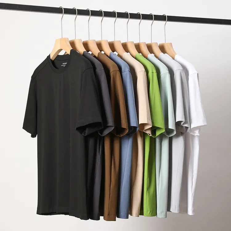 Z静奢款 流水般裸感 100S液氨长绒棉  夏季男士立体肩短袖圆领T恤