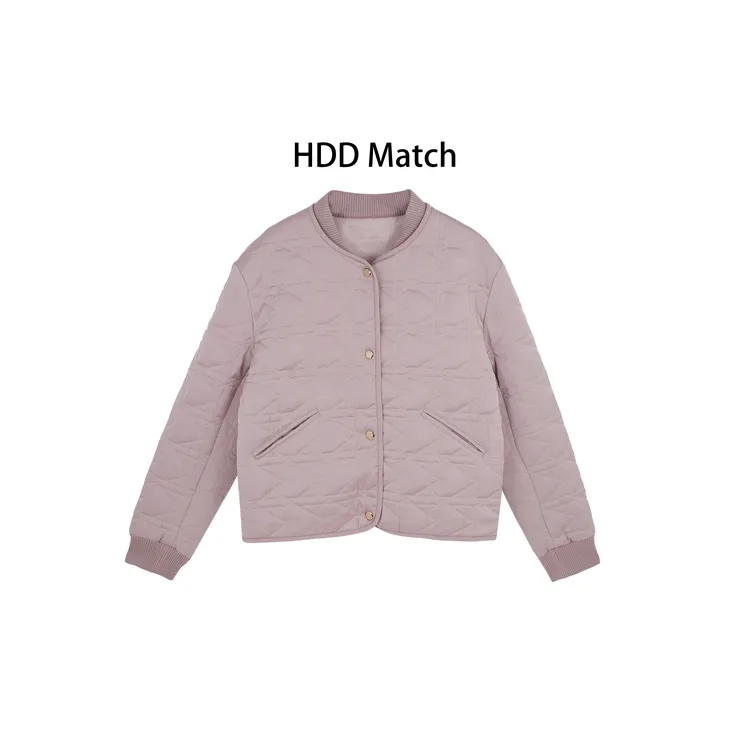 HDD- "个性轮廓" 女款韩版夹棉压格轻便气质外套 Y9943