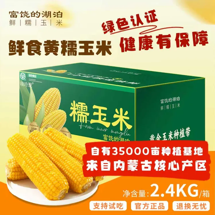 25年新季黄糯玉米8根整箱2.4kg 新品种香甜软糯绿色食品认证T